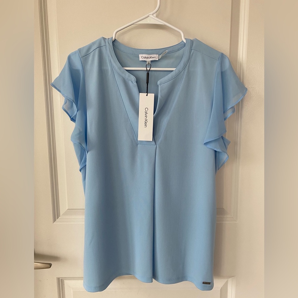 Calvin Klein Women's Sky Blue Blouse